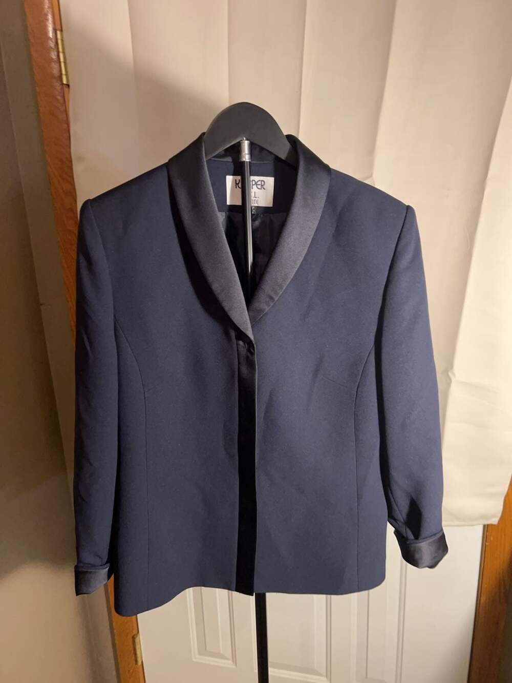Kasper A.S.L. Petite Navy Tuxedo Blazer Size 14P